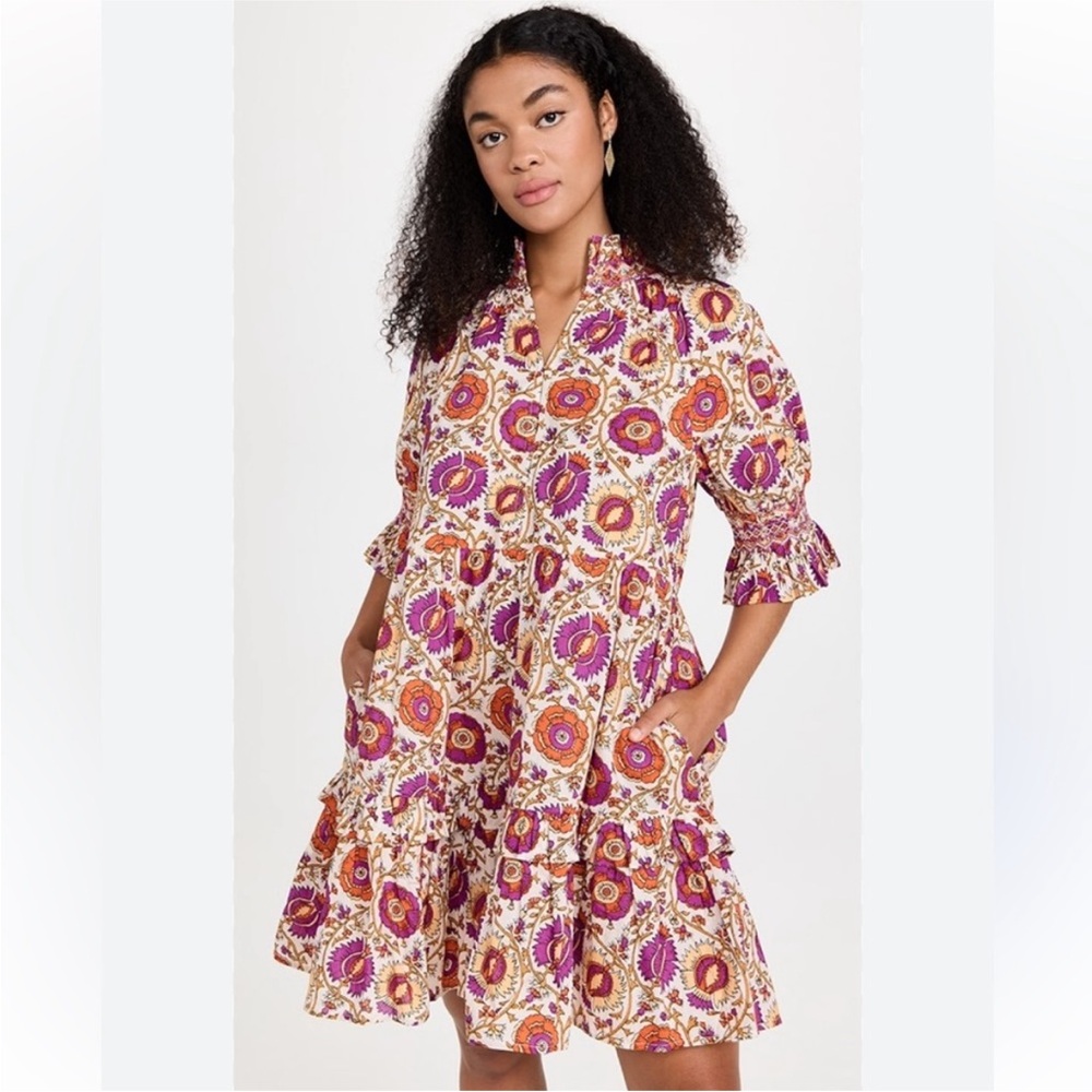 Figue Halima Floral Tiered Mini Dress